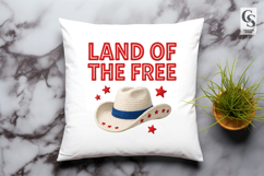 Land Of The Free Cowboy Hat Clipart Sublimation PNG Product Image 2
