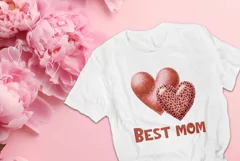 Love Hearts Illustration, Best Mom T-Shirt Sublimation PNG Product Image 2
