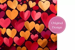Love Hearts Tumbler Wrap Design, Valentine's Day Sublimation Product Image 2