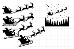 Christmas Silhouette Bundle, Reindeer and Santa Silhouette Product Image 2