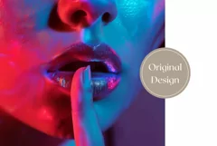 Glossy Lips Tumbler Wrap, Neon Tumbler Sublimation Product Image 2