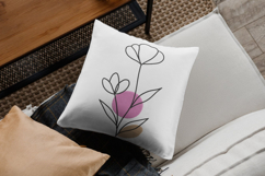 Minimal Line Art Flower Embroidery Design Product Image 2