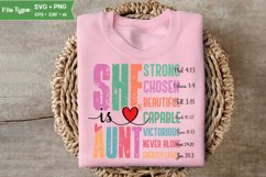 She Is Aunt SVG | Mother Day PNG | Happy Mother&#039;s Day SVG Product Image 3
