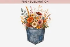 Autumn denim pocket png design for T-shirts Product Image 2