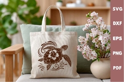 Sea Turtle Design, Underwater World, Cutting board Laser SVG Product Image 2