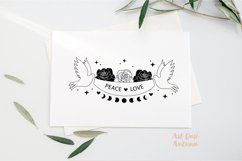 Peace sign with dove and flowers | Svg, Dxf and Png files Product Image 3