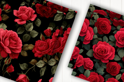Dark red roses digital paper Product Image 2