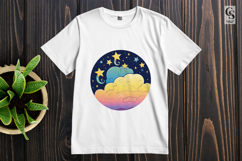 Cute Moon Star Cloud Clipart Sublimation PNG Product Image 2