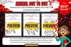 Animal Dot to Dot Printable Worksheets January Homeschool Product Image 1