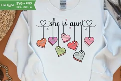 She Is Aunt SVG | Mother Day PNG | Happy Mother's Day SVG Product Image 2