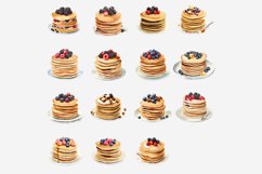 Pancakes with a Blackberries and Raspberries Clipart Product Image 2