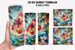 Flowers Skinny Tumbler 20oz Wrap Design, Summer Tumble PNG Product Image 1