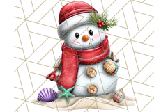 Christmas Penguins The Beach Clipart PNG, Tropical Holiday Product Image 2