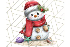 Christmas Penguins The Beach Clipart PNG, Tropical Holiday Product Image 2