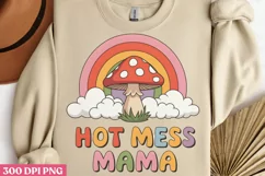 Hot mess mama PNG, Mothers Day Sublimation PNG Product Image 1