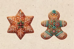 Christmas Gingerbread. Watercolor Cliparts. PNG sublimation Product Image 3