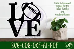 Love Football word wall art sign, SVG file. vector Product Image 2