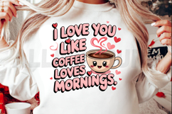 I Love You Like Coffee Loves Mornings Vector Illustration Product Image 2