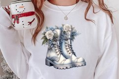 Cute Silver Christmas Watercolor Clipart, Christmas SVG Product Image 2