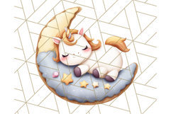 Cute Dessert Unicorn PNG Clipart with Cupcakes &amp; Candies Product Image 2