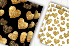 Golden Glitter Hearts Digital Paper Product Image 2