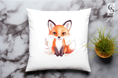 Cute Watercolor Fox Clipart Sublimation PNG Product Image 2