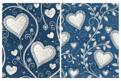 Valentines, Blue, Papers, Junk Journal Product Image 2