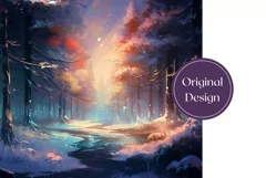 Christmas Tumbler PNG, Magic Winter Forest Tumbler Wrap Product Image 2