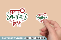Santa&#039;s key Sticker SVG, Christmas Sticker SVG Product Image 1