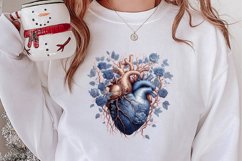 Watercolor Christmas Floral Hearts Clipart Product Image 2