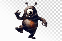 Retro One-Eyed Monster Cyclops Halloween PNG Product Image 1
