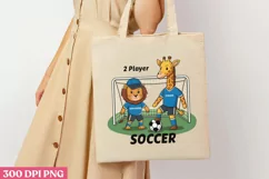 2 Player Soccer PNG, Cute Animal Sublimation PNG Product Image 1