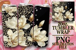 Glittery Leopard Print Tumbler Design: Sublimation - 20oz Product Image 1
