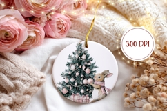 Christmas Rabbit Ornament, Boho Christmas Tree Ornament Product Image 2