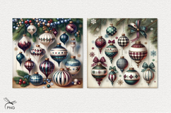 Christmas tree decorations digital paper, background clipart Product Image 2