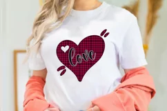 Baffalo Plaid Love PNG For Valentines Day Sublimation Product Image 2