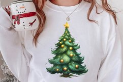 Watercolor Christmas tree clipart, Christmas tree Clipart Product Image 2