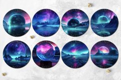 Northern Lights | 8 Round earring xmas sublimation designs Product Image 2