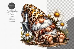 Gnome clipart, Gnome and daisies clipart, Daisies Product Image 1