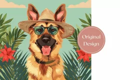 Tropical Tumbler Wrap, German Shepherd Dog Tumbler Template Product Image 2