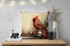 Christmas Birds Pillowcase, Christmas Cardinal Pillow PNG Product Image 2