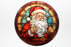 Stained Glass Painting Of Santa Clipart PNG Product Image 2