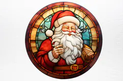 Stained Glass Painting Of Santa Clipart PNG Product Image 2