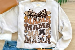 Retro Brown MAMA PNG with Leopard Bow Product Image 1