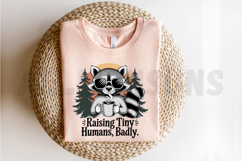 Cartoon Raccoon Wearing Sunglasses Holding Coffee Raising Product Image 2