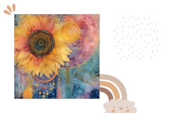 Sunflowers Pillow Case Design, Celestial Pillow Template Product Image 2