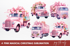 Pink Magical Christmas Sublimation Clipart Product Image 1
