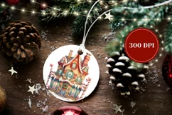 Christmas Sweet House Ornament, Christmas Ornament PNG Product Image 2