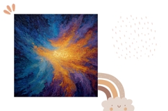 Cosmic Pillow Template, Abstract Pillow Design Product Image 2