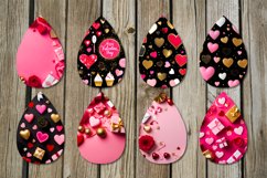 3d Hearts | 8 black &amp; pink teardrop earring Sublimation Product Image 2